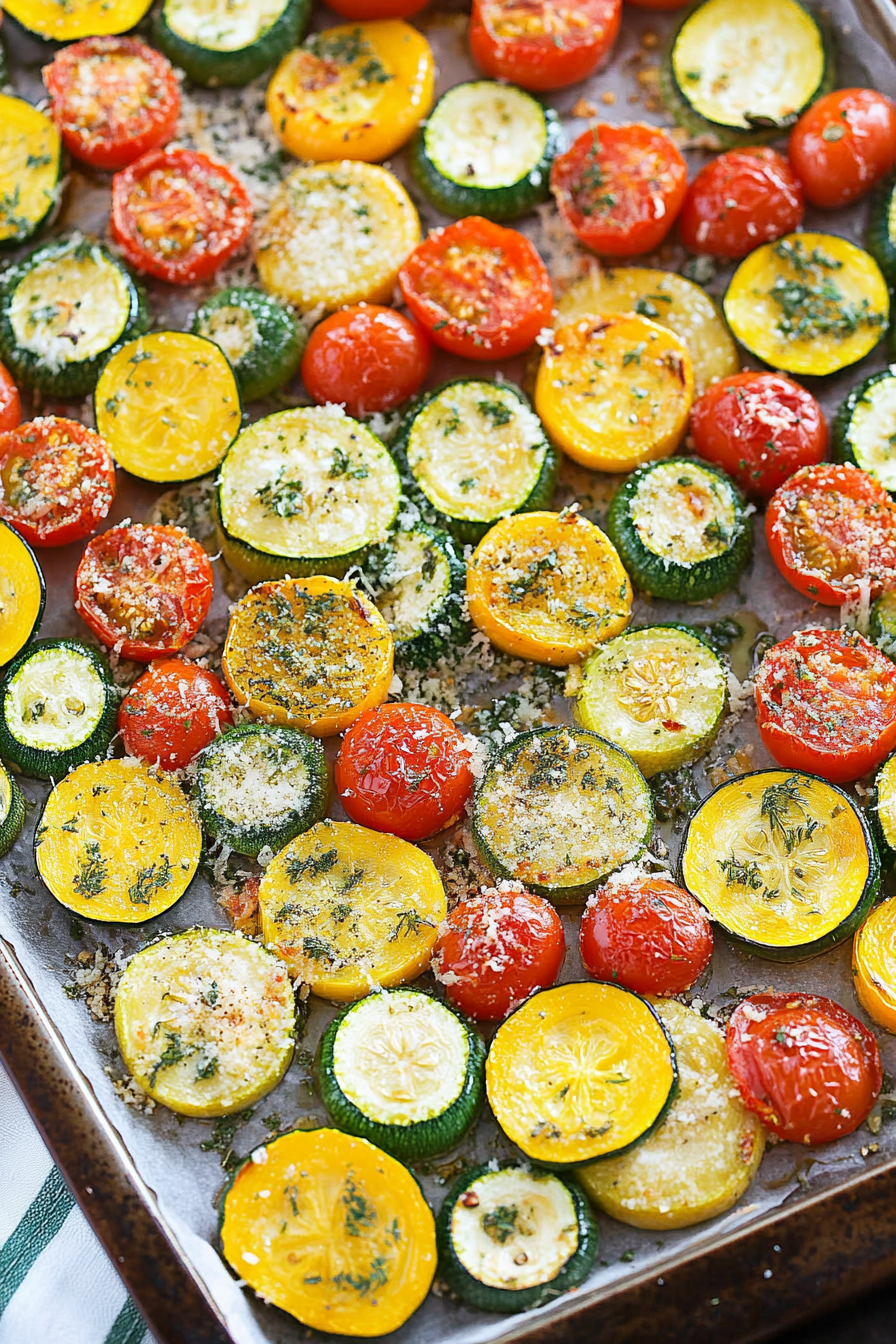 Roasted Garlic Zucchini and Tomatoes