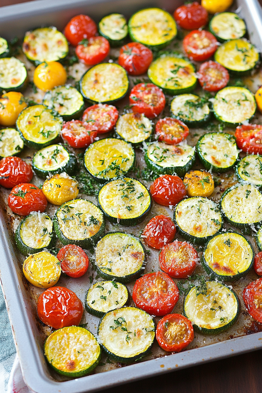 Roasted Garlic Zucchini and Tomatoes