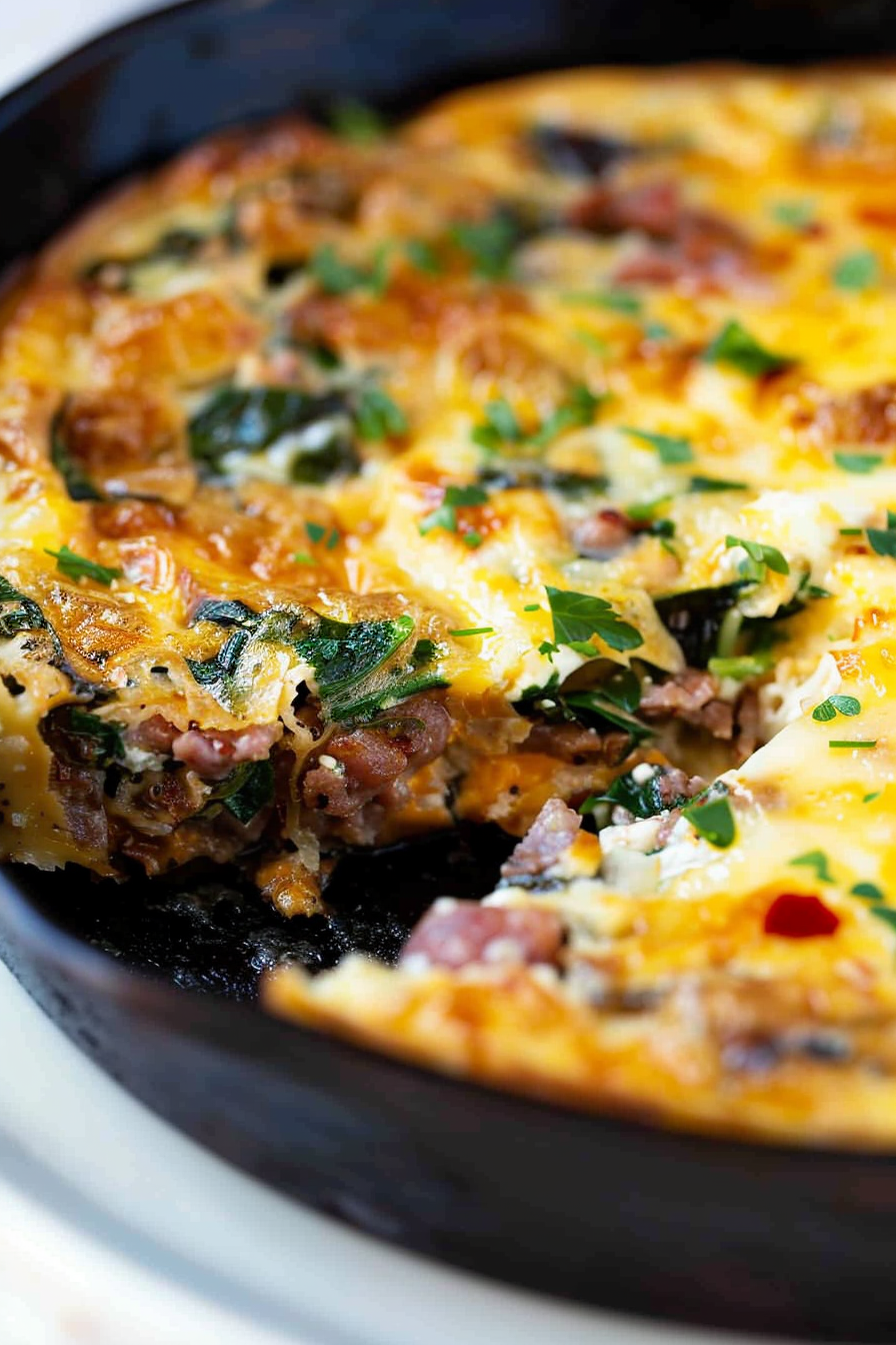 Sausage Spinach Cheese Frittata