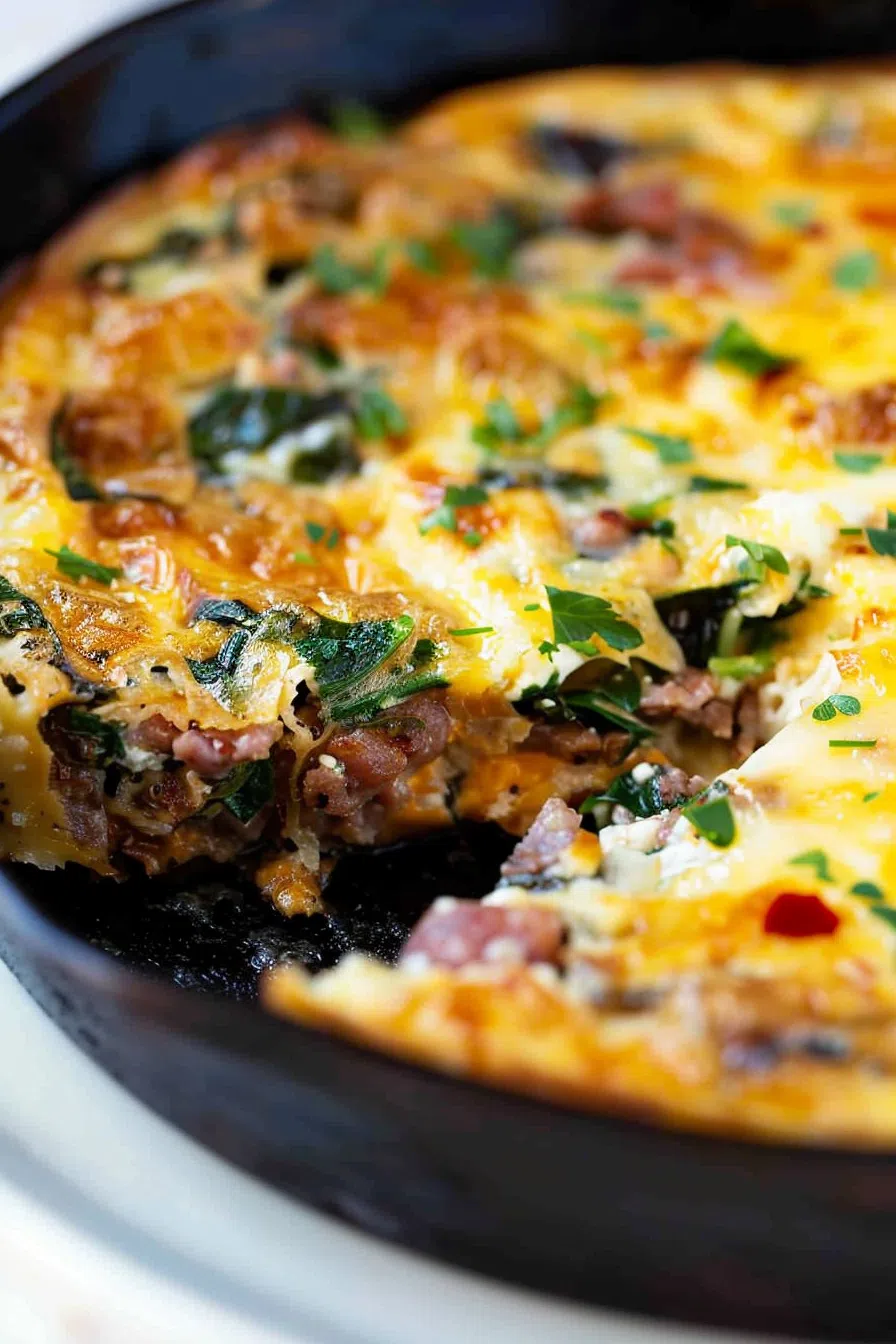 Sausage Spinach Cheese Frittata