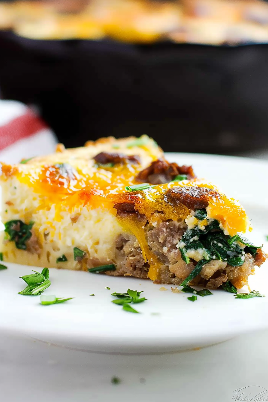 Sausage Spinach Cheese Frittata