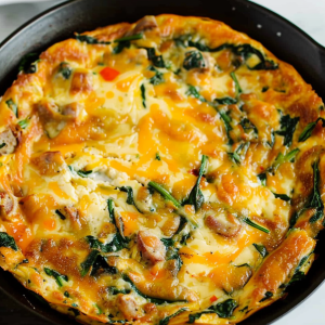 Sausage Spinach Cheese Frittata