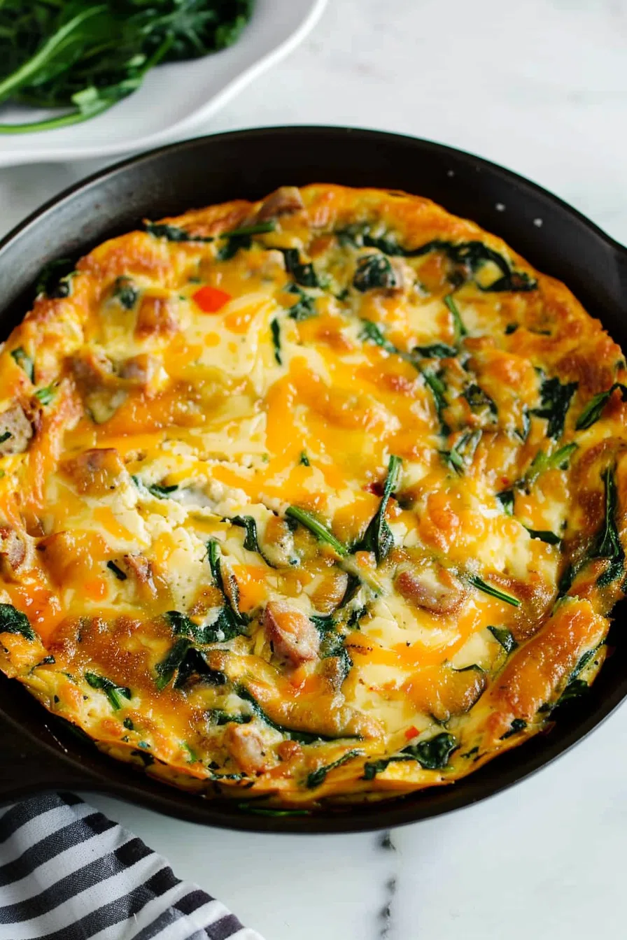 Sausage Spinach Cheese Frittata
