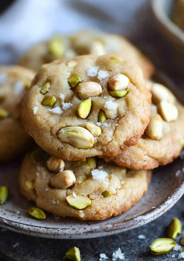 Sweet and Salty Pistachio Honey Cookies