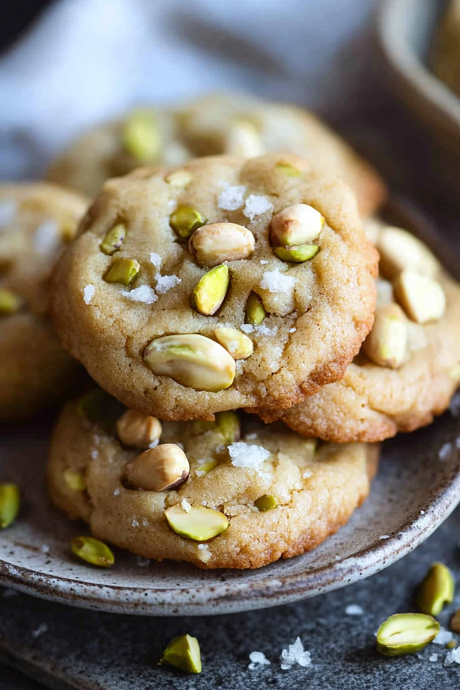 Sweet and Salty Pistachio Honey Cookies