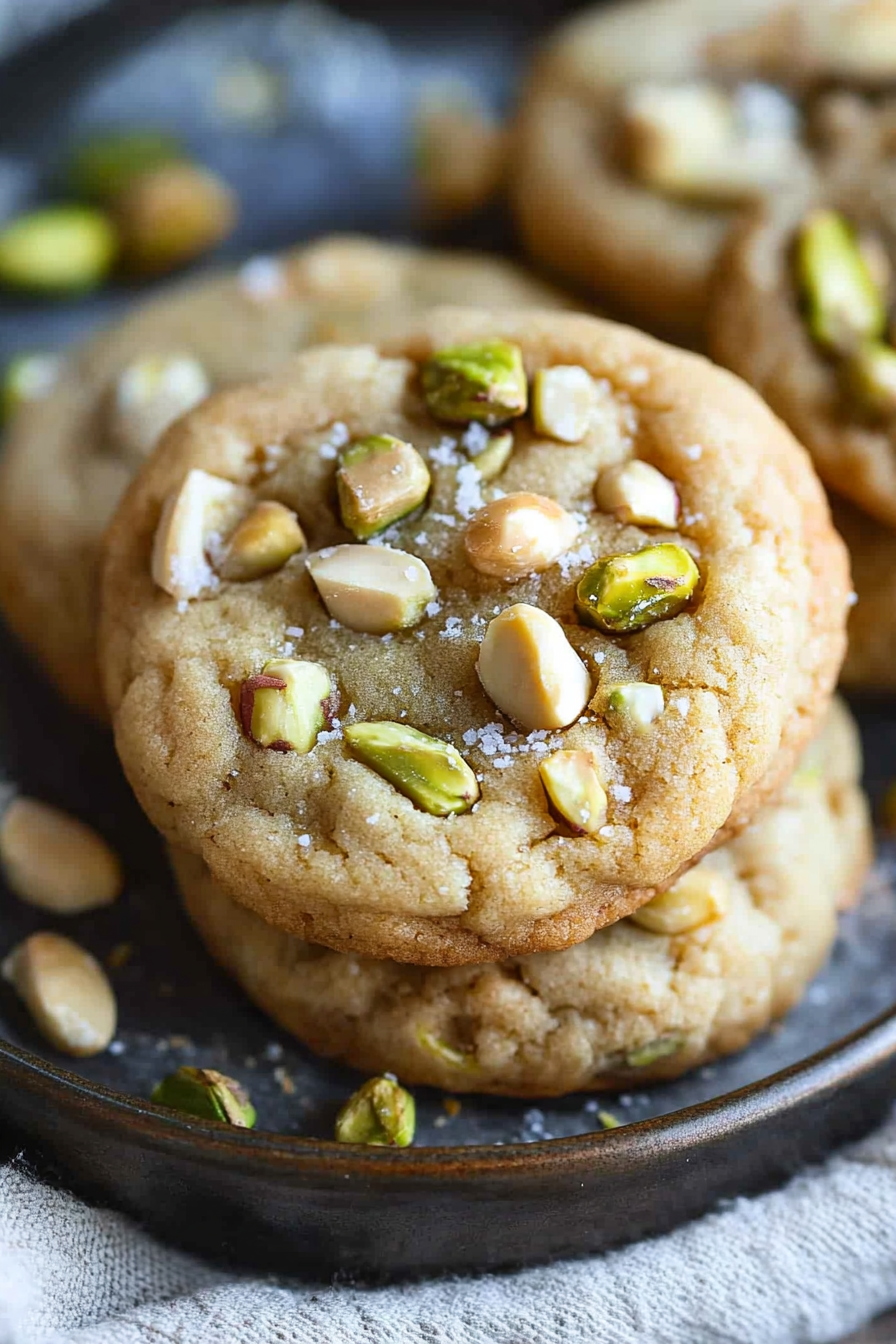 Sweet and Salty Pistachio Honey Cookies