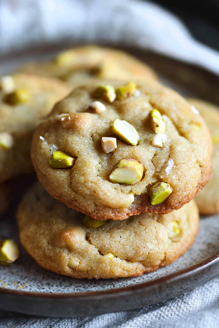 Sweet and Salty Pistachio Honey Cookies