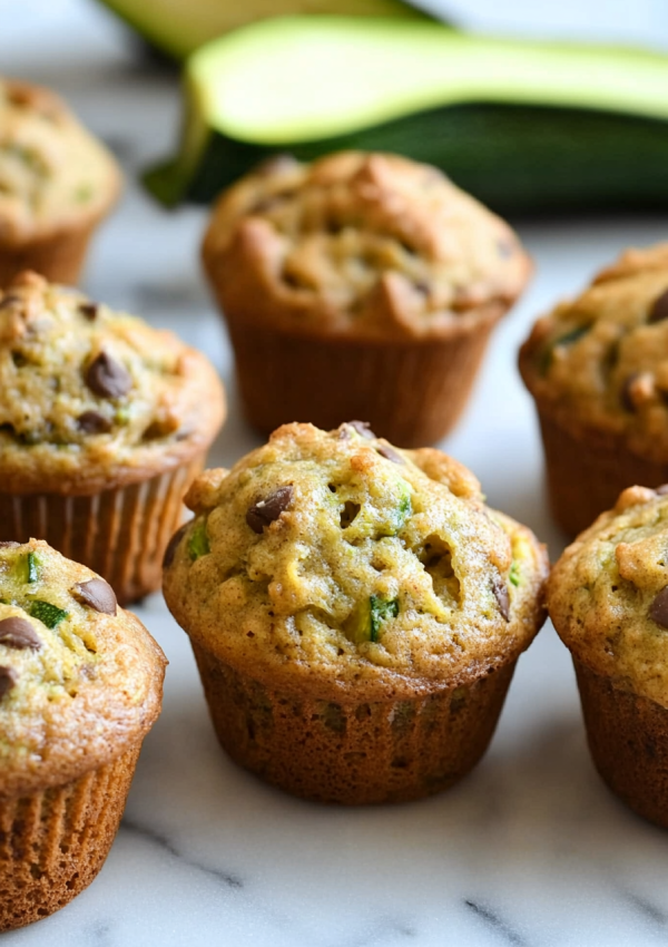 Moist Chocolate Chip Zucchini Muffins