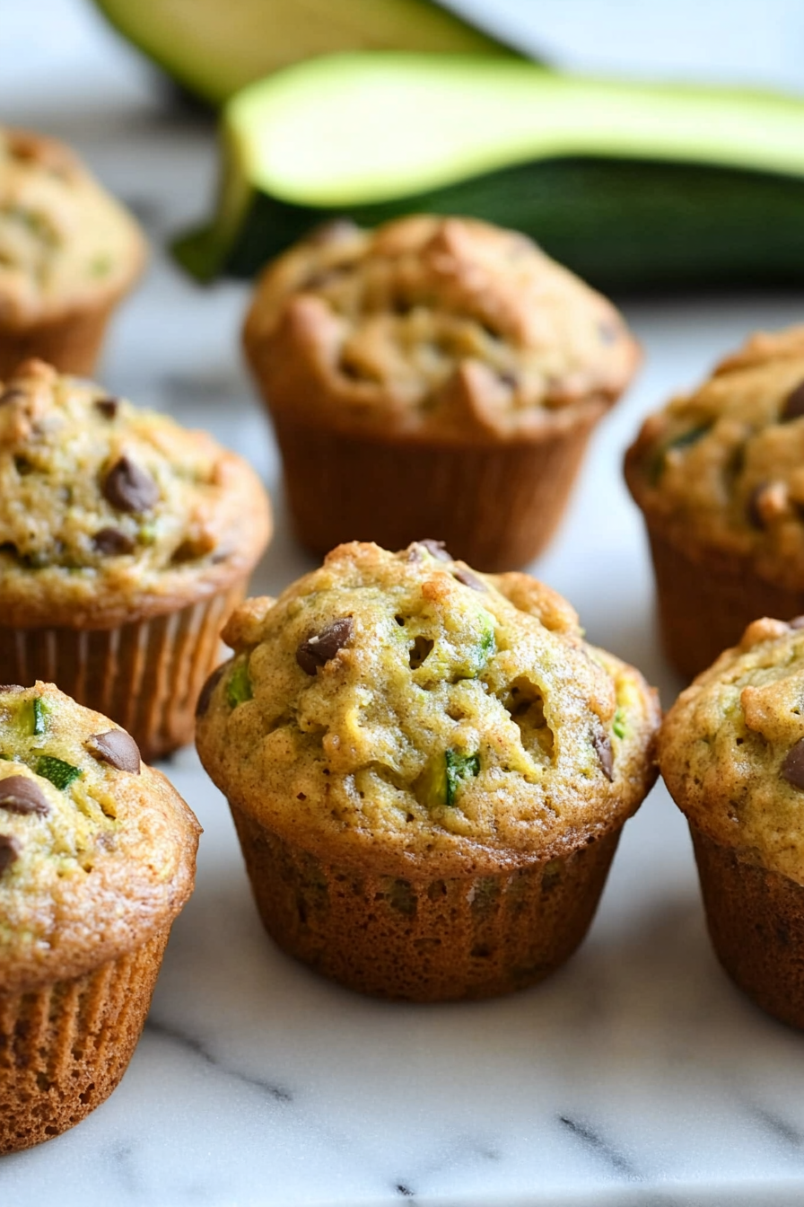 Moist Chocolate Chip Zucchini Muffins