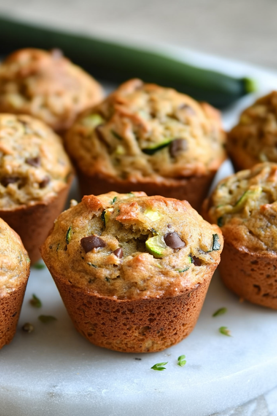 Moist Chocolate Chip Zucchini Muffins