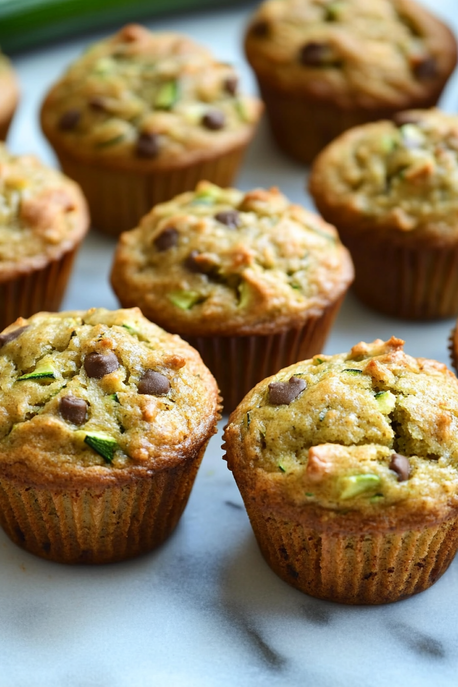 Moist Chocolate Chip Zucchini Muffins