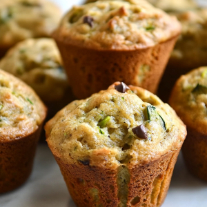 Moist Chocolate Chip Zucchini Muffins