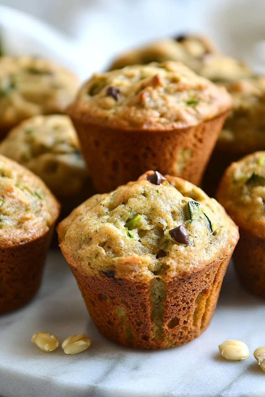 Moist Chocolate Chip Zucchini Muffins