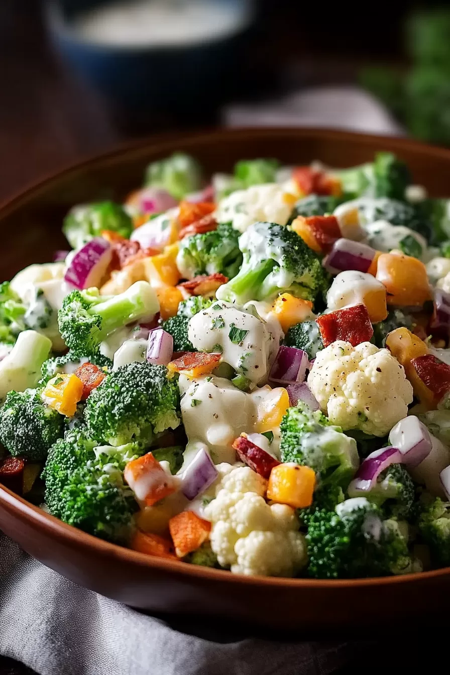 Broccoli and Cauliflower Salad Recipe