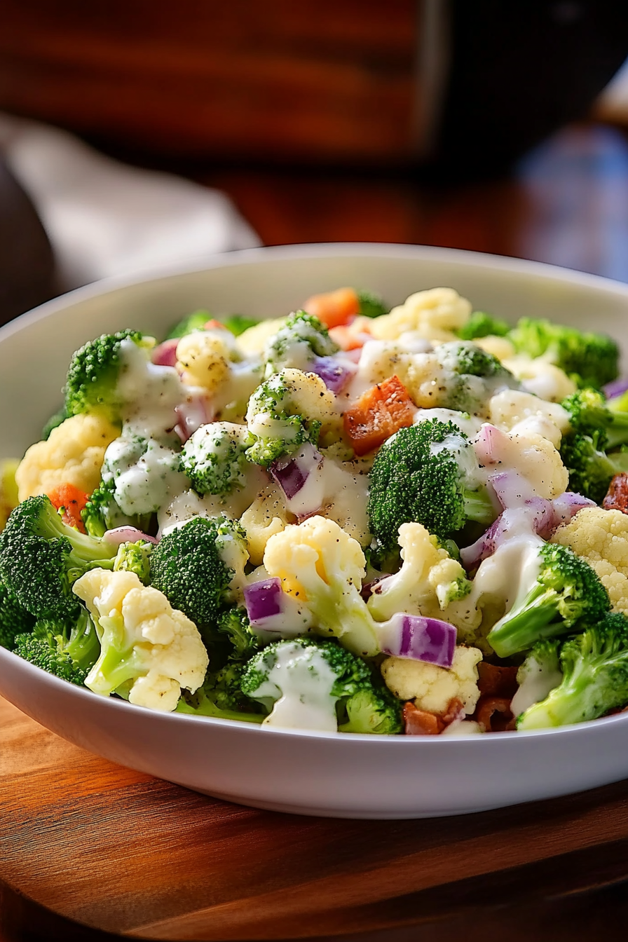 Broccoli and Cauliflower Salad Recipe