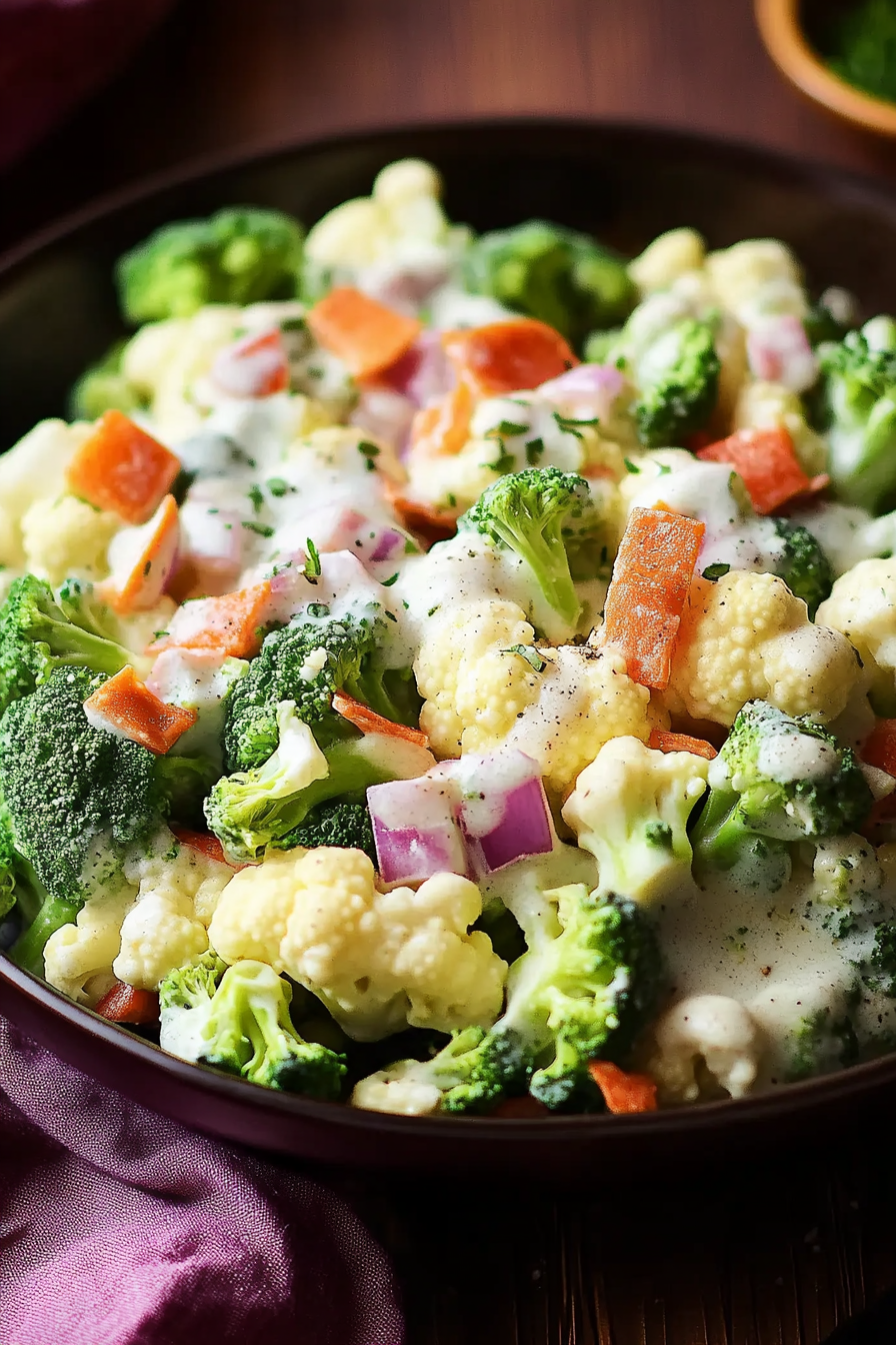 Broccoli and Cauliflower Salad Recipe