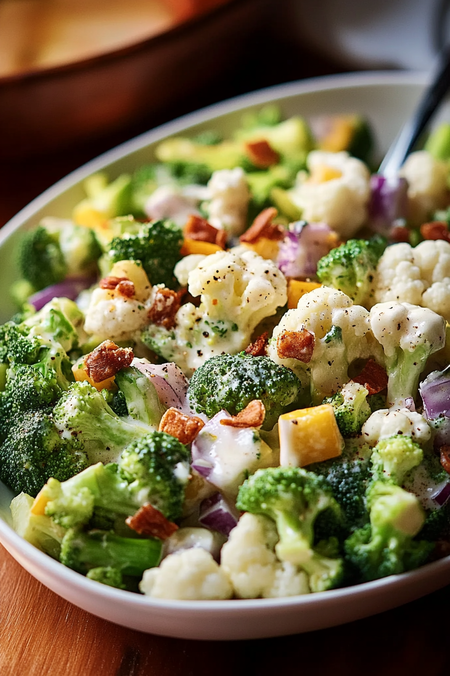 Broccoli and Cauliflower Salad Recipe