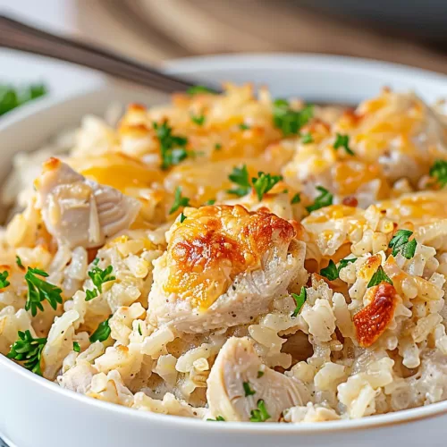 Cheesy Angel Chicken Rice Casserole