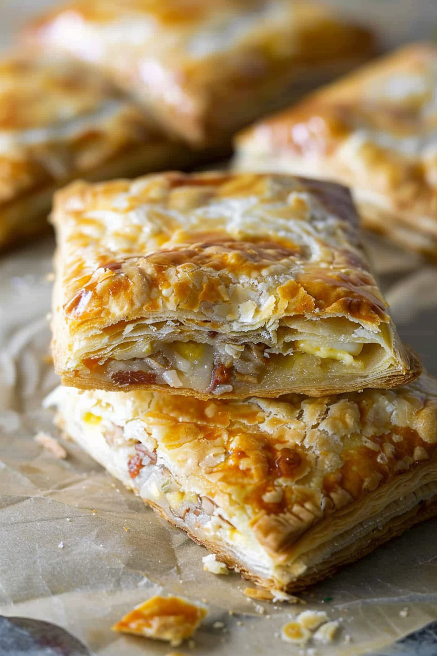 Cheesy Breakfast Stuffed Pastry Bars