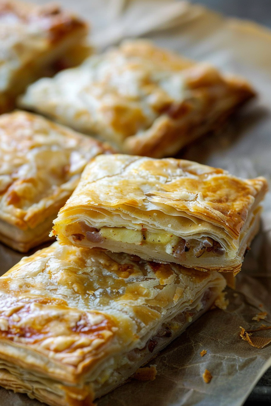 Cheesy Breakfast Stuffed Pastry Bars