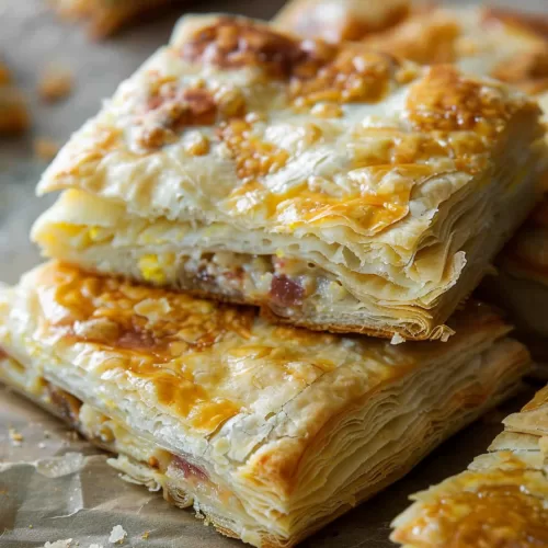 Cheesy Breakfast Stuffed Pastry Bars