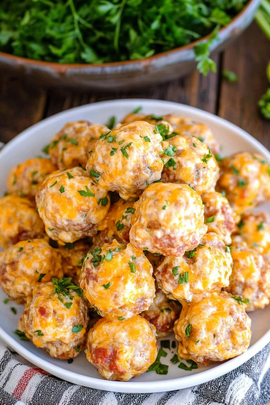 Cheesy Rotel Sausage Balls