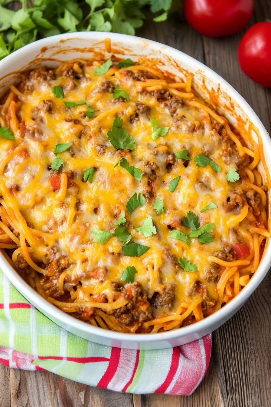 Cheesy Taco Spaghetti