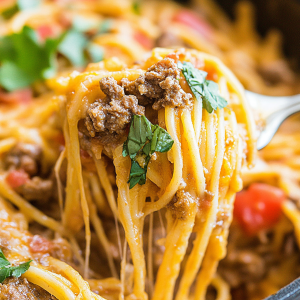 Cheesy Taco Spaghetti