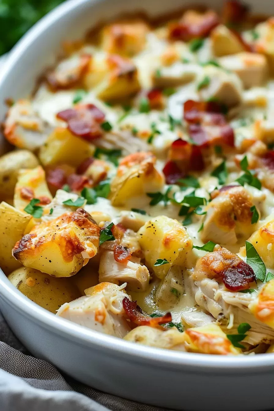 Chicken Bacon Ranch Casserole with Potatoes Recipe