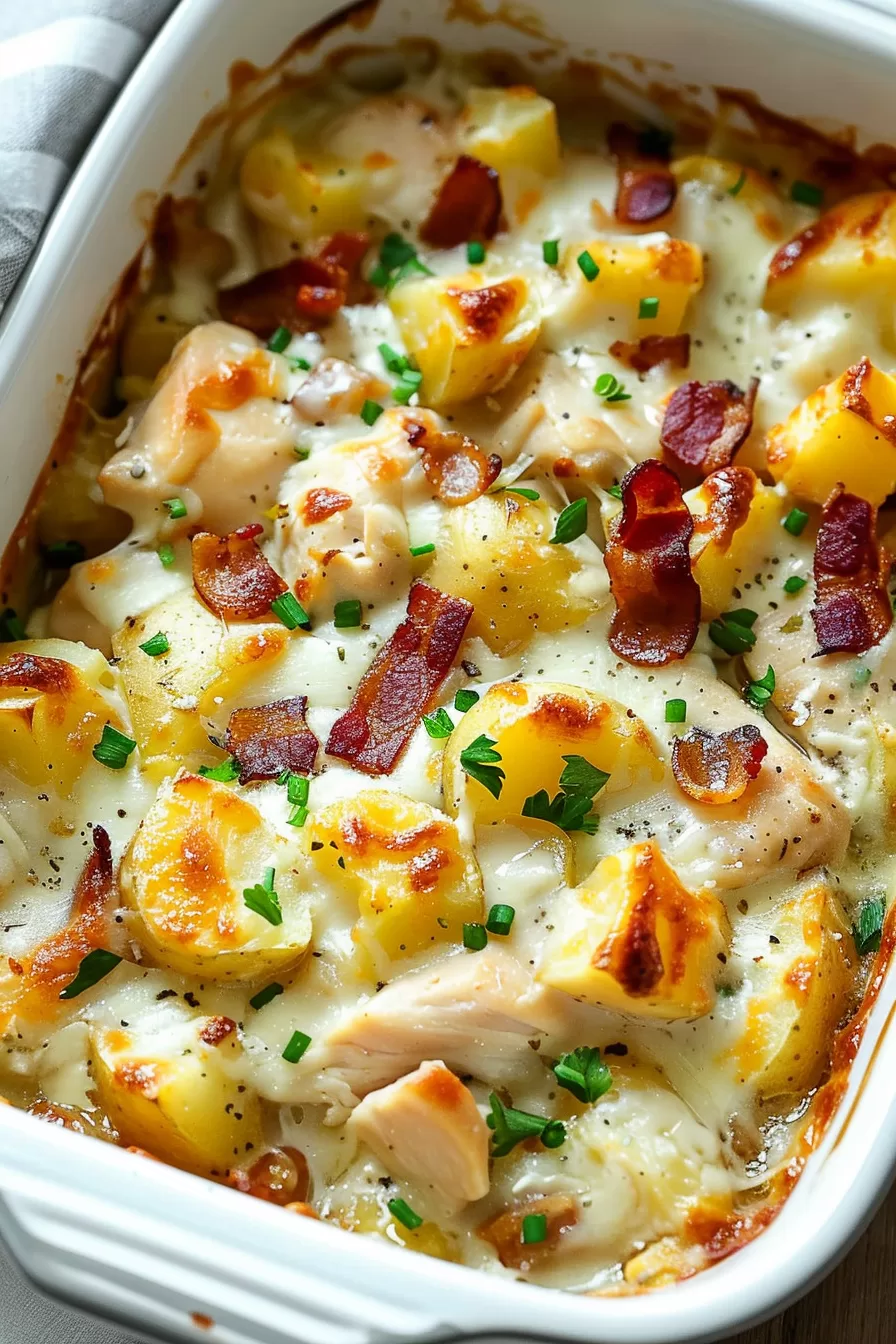 Chicken Bacon Ranch Casserole with Potatoes Recipe