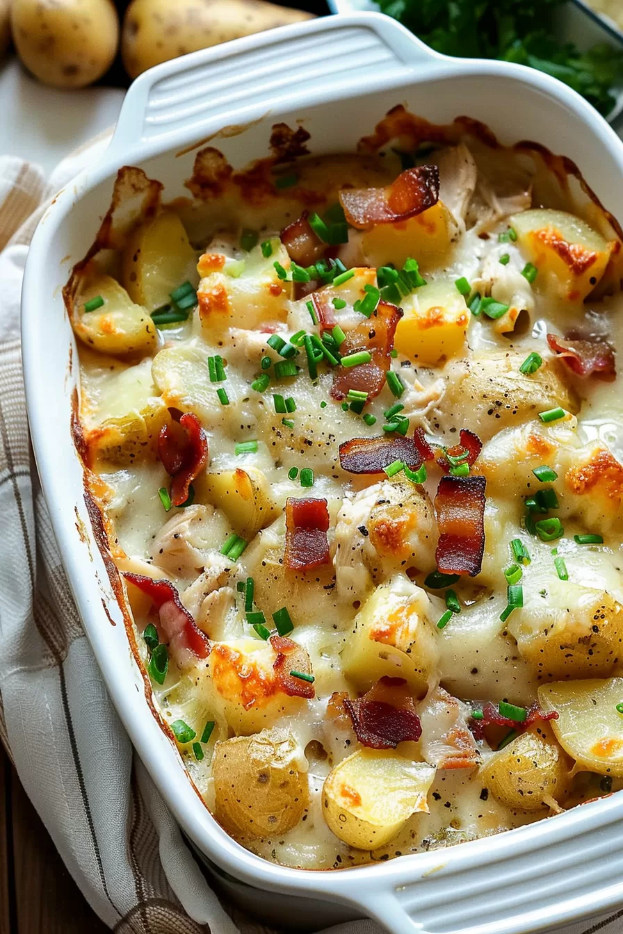 Chicken Bacon Ranch Casserole with Potatoes Recipe