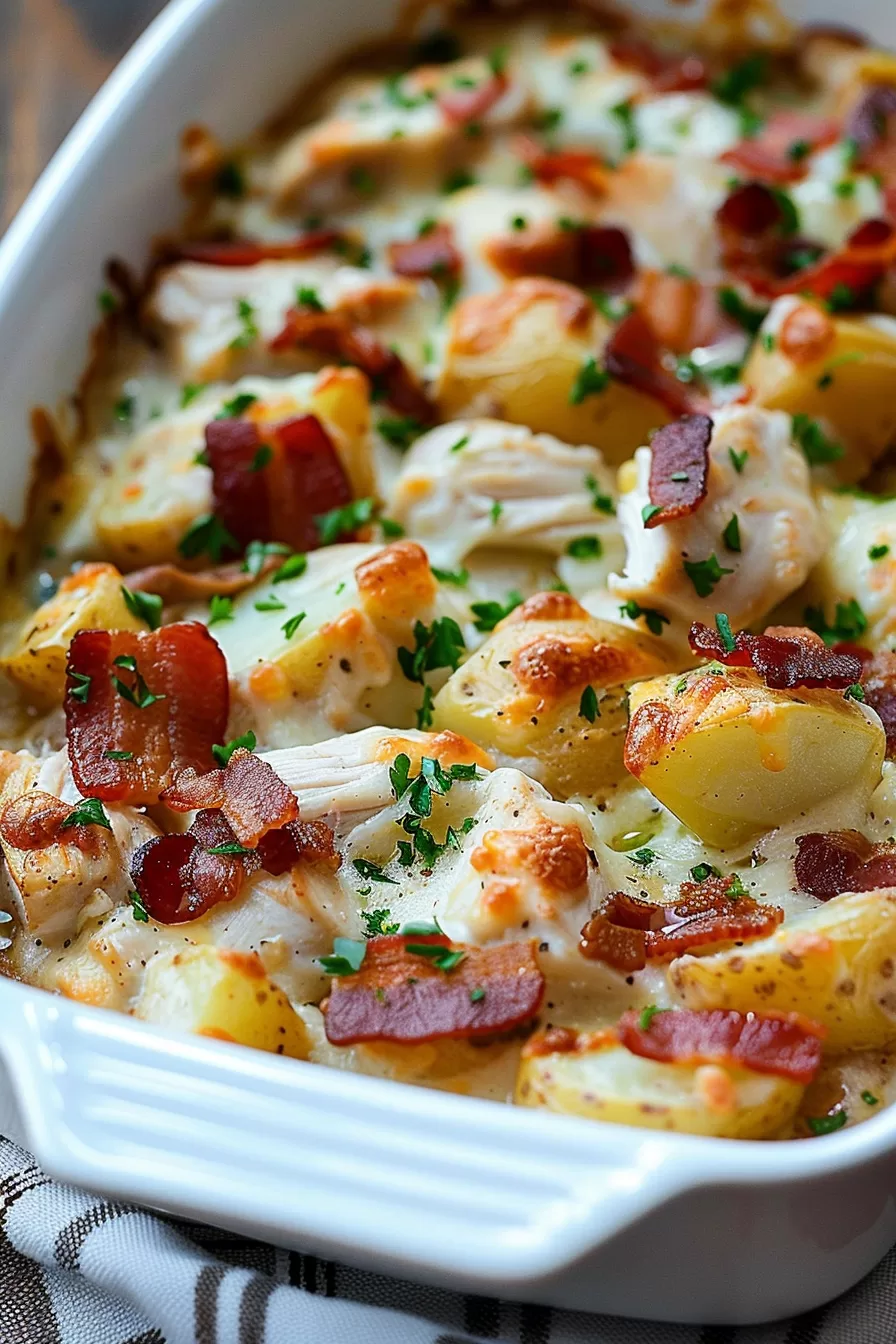 Chicken Bacon Ranch Casserole with Potatoes Recipe