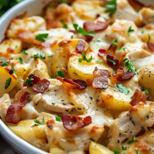 Chicken Bacon Ranch Casserole with Potatoes Recipe