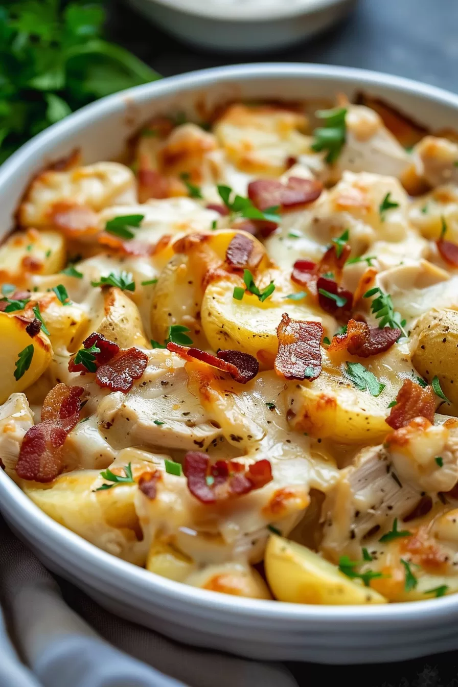 Chicken Bacon Ranch Casserole with Potatoes Recipe