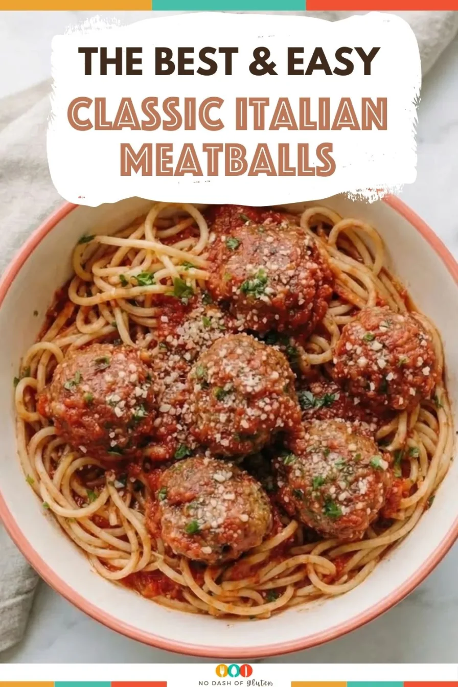 Close-up showing juicy meatball texture with tomato sauce and herbs