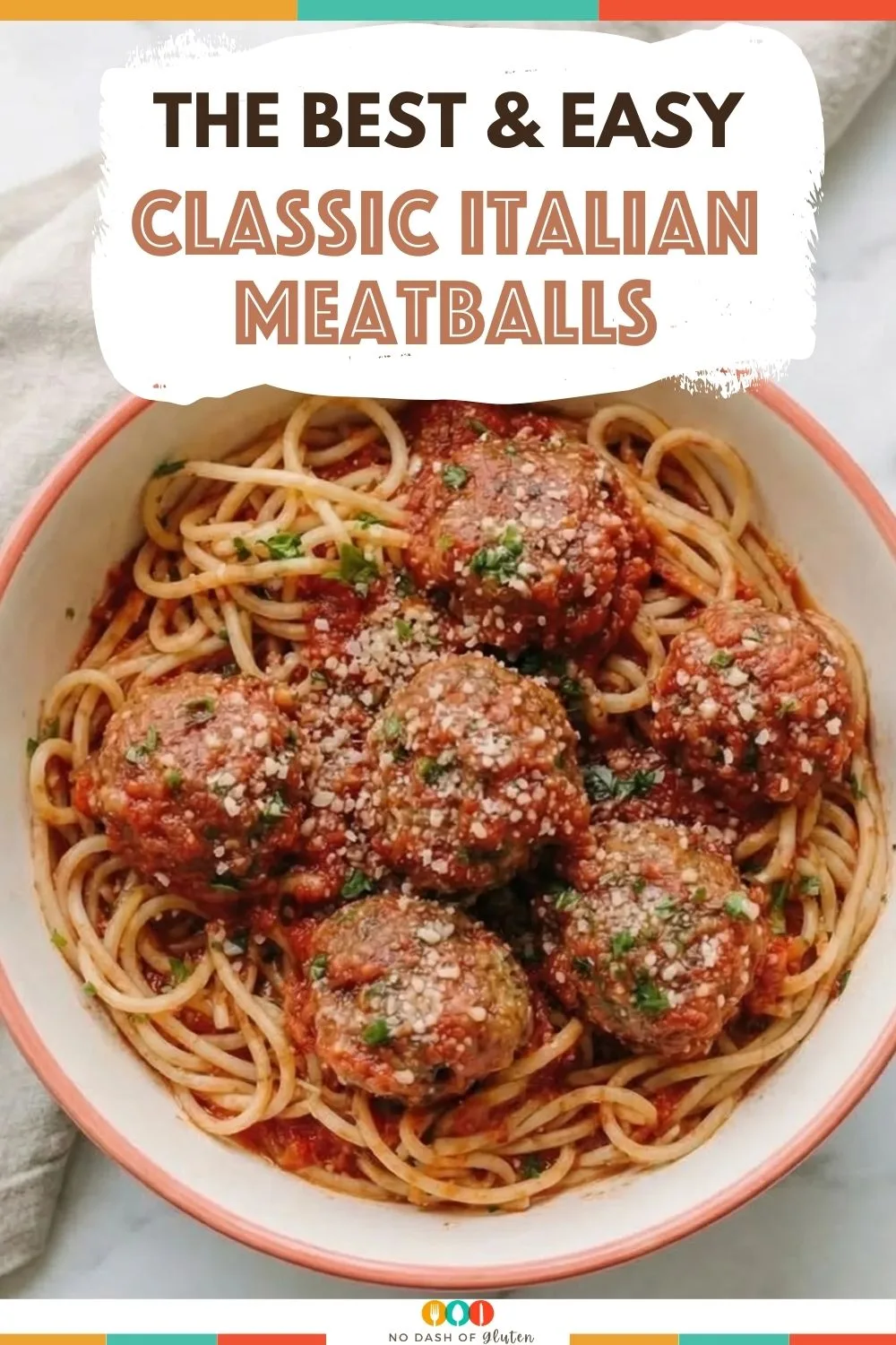 Close-up showing juicy meatball texture with tomato sauce and herbs