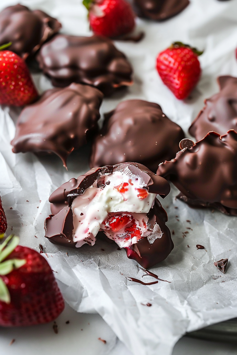 Creamy Chocolate Strawberry Clusters