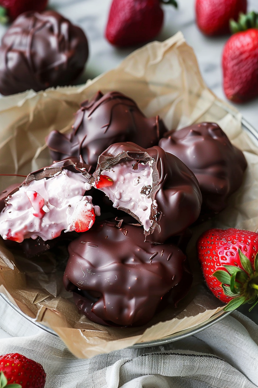 Creamy Chocolate Strawberry Clusters