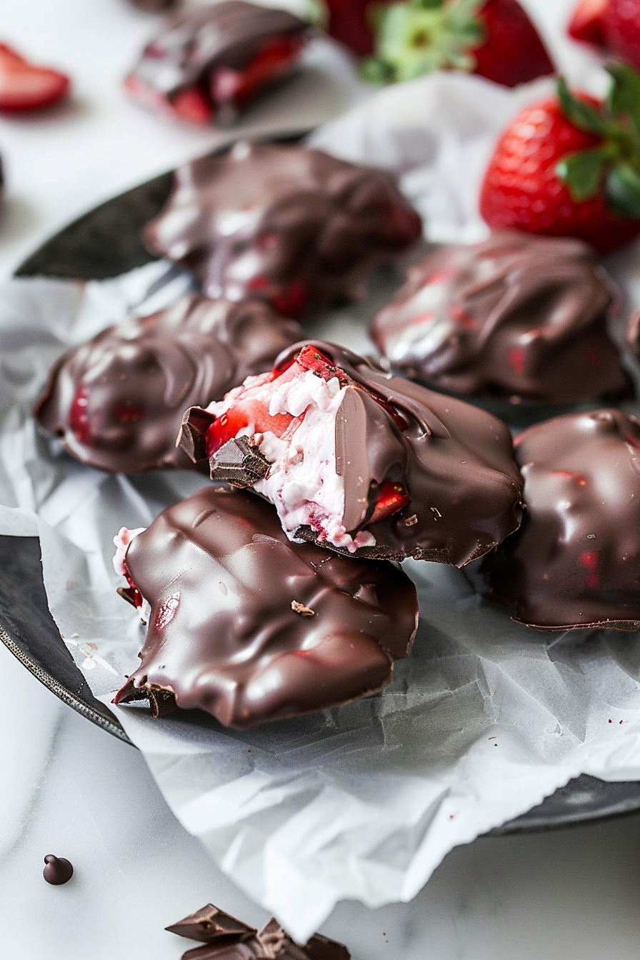 Creamy Chocolate Strawberry Clusters