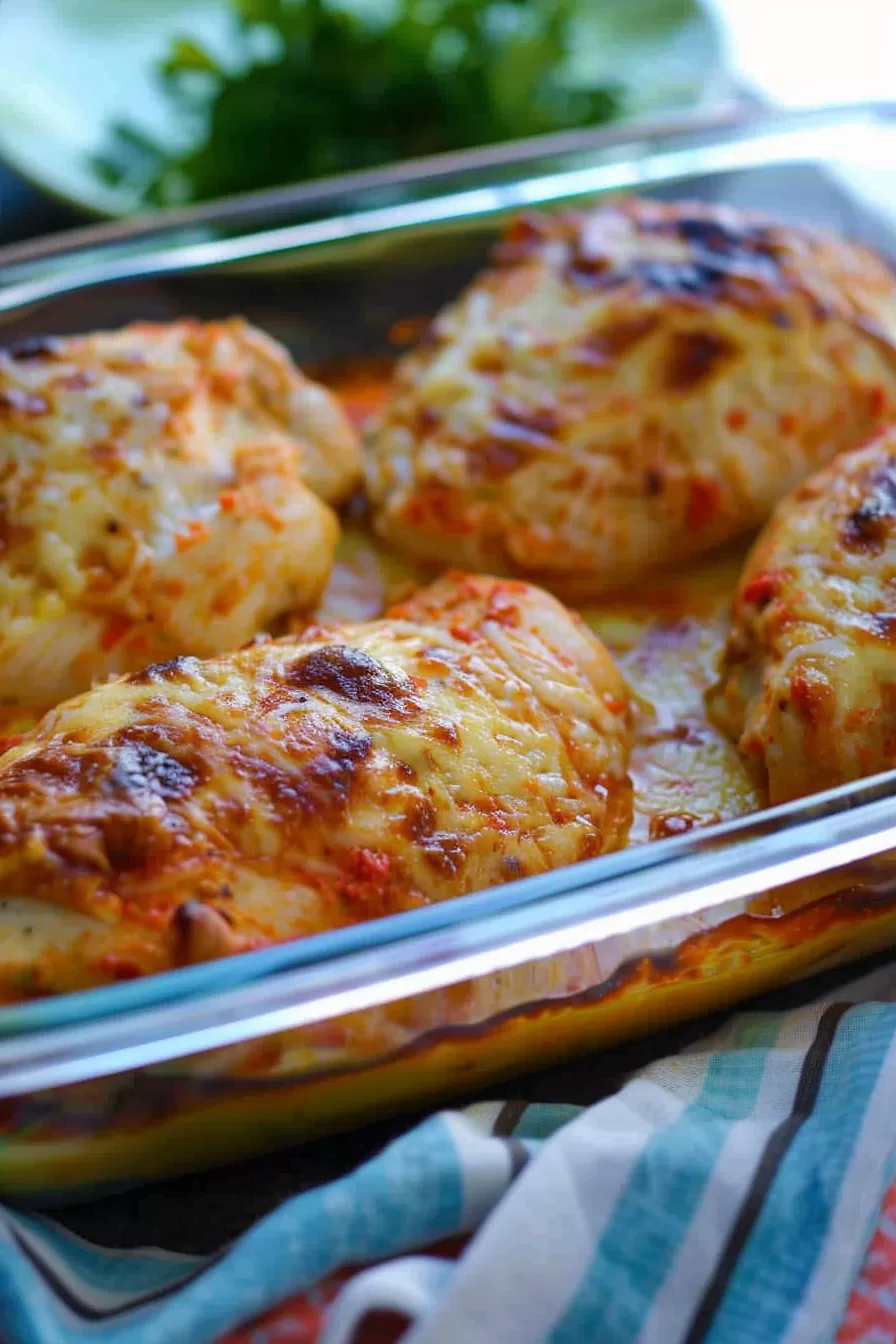 Creamy Pimento Cheese Chicken Bake