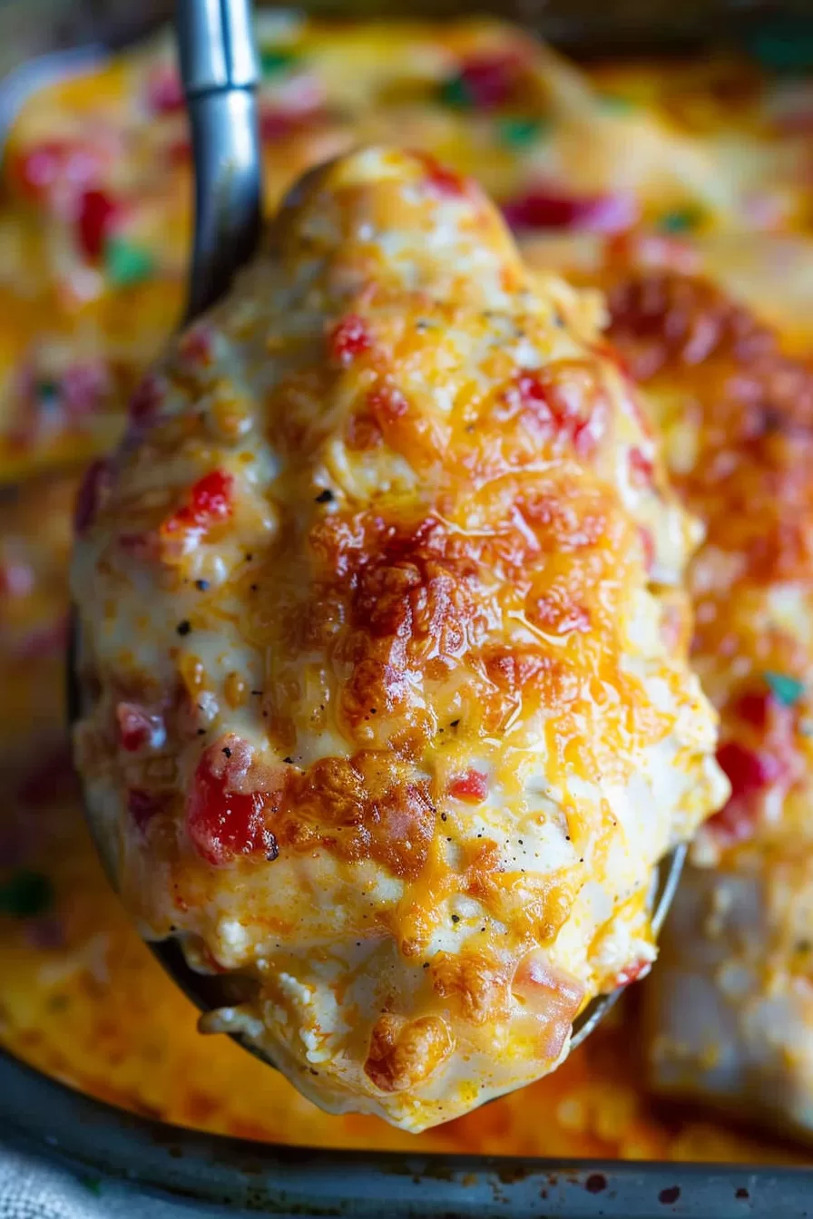 Creamy Pimento Cheese Chicken Bake