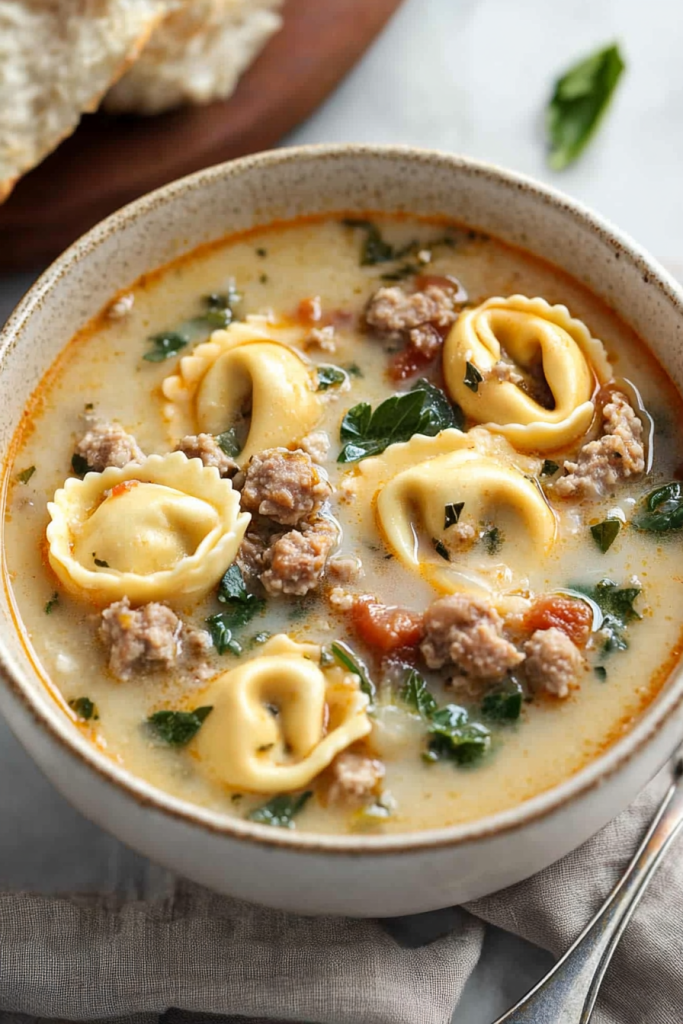 Creamy Sausage Tortellini Soup