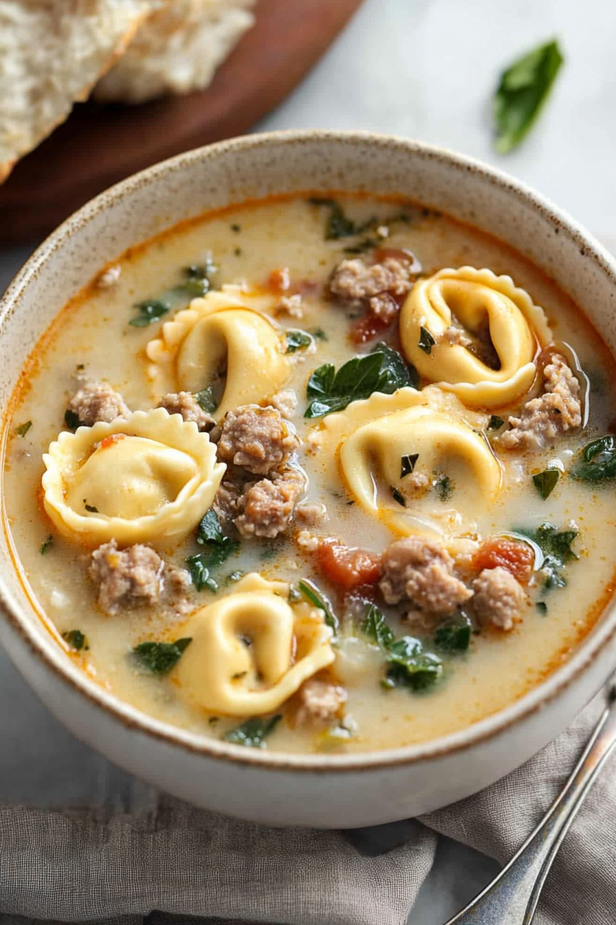 Creamy Sausage Tortellini Soup