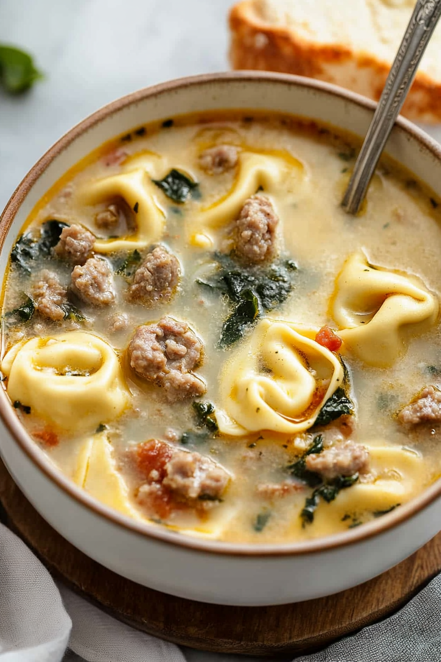 Creamy Sausage Tortellini Soup