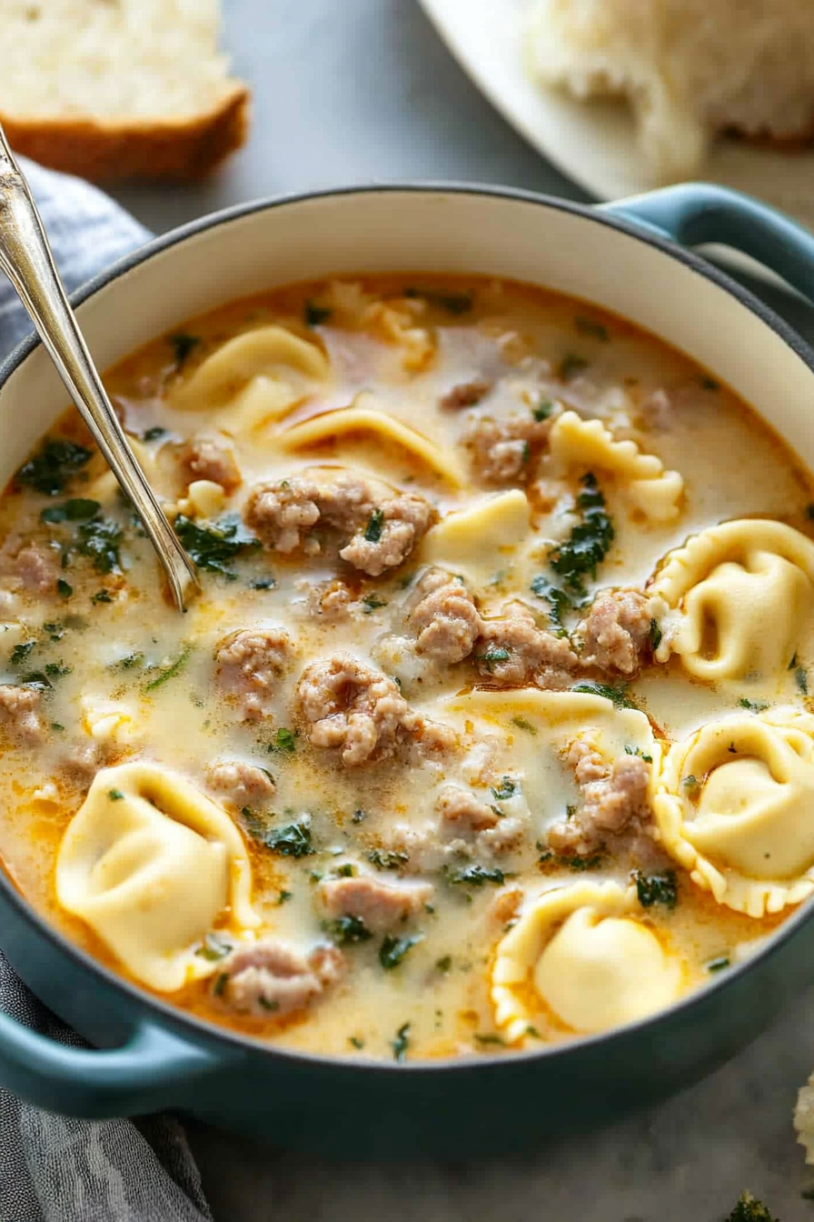 Creamy Sausage Tortellini Soup