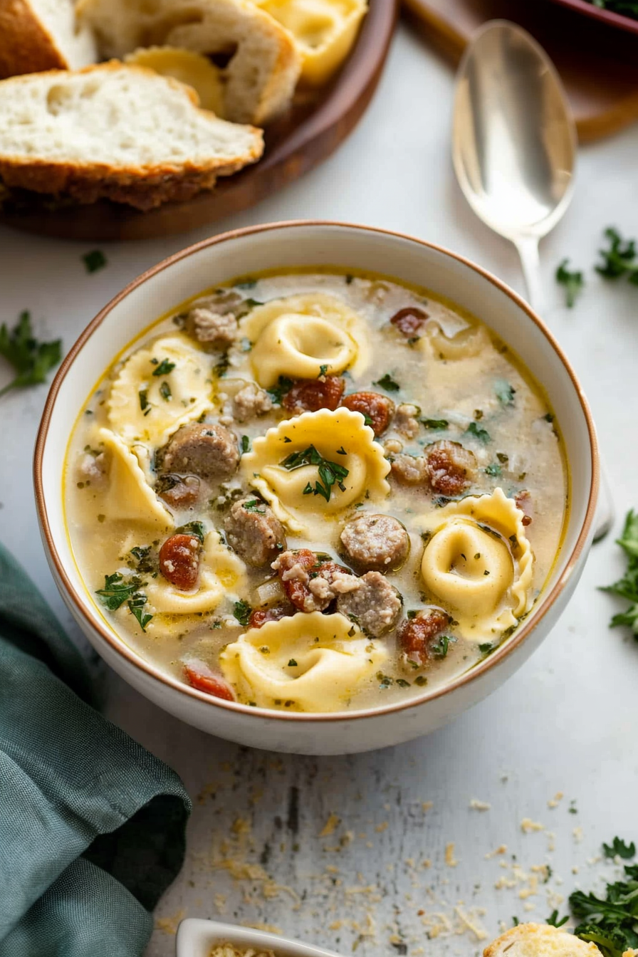 Creamy Sausage Tortellini Soup