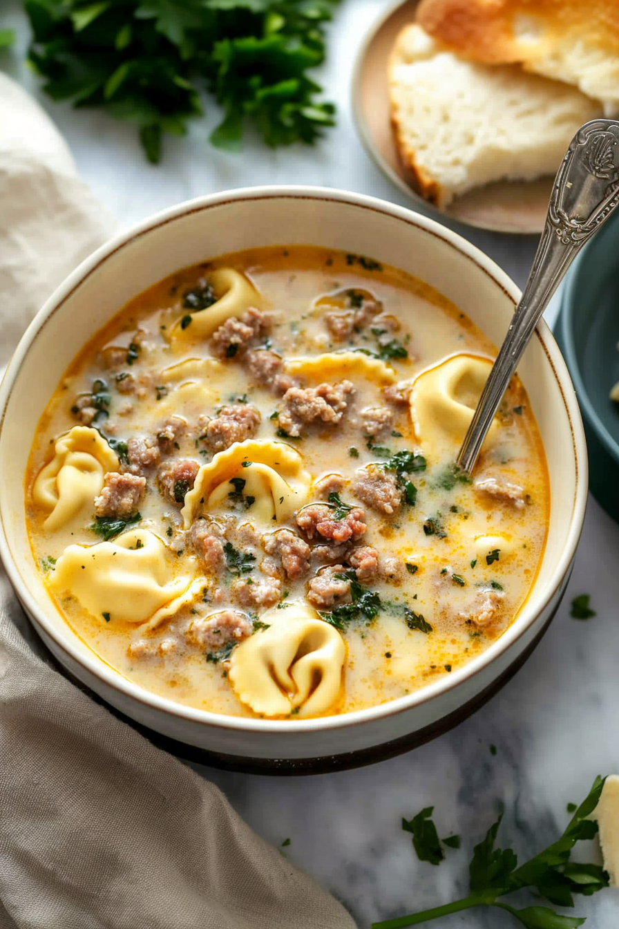 Creamy Sausage Tortellini Soup