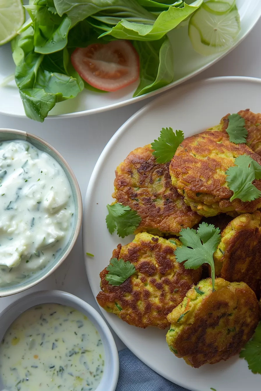 Crispy Cauliflower Paneer Fritters