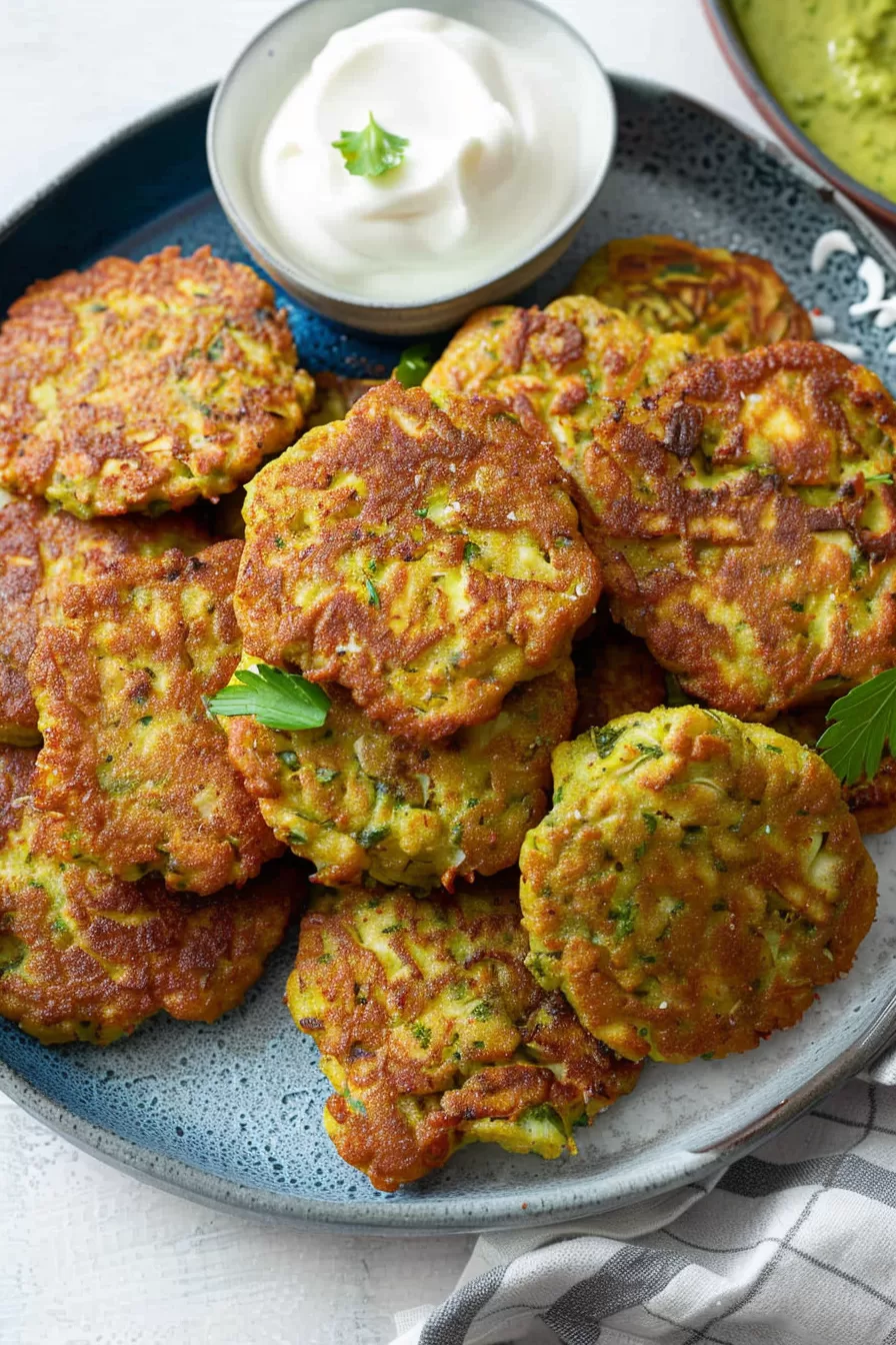 Crispy Cauliflower Paneer Fritters