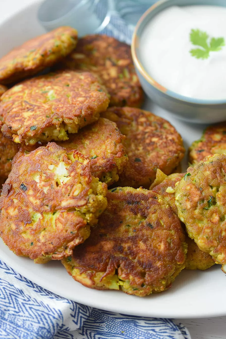 Crispy Cauliflower Paneer Fritters